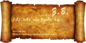 Zákány Beáta névjegykártya
